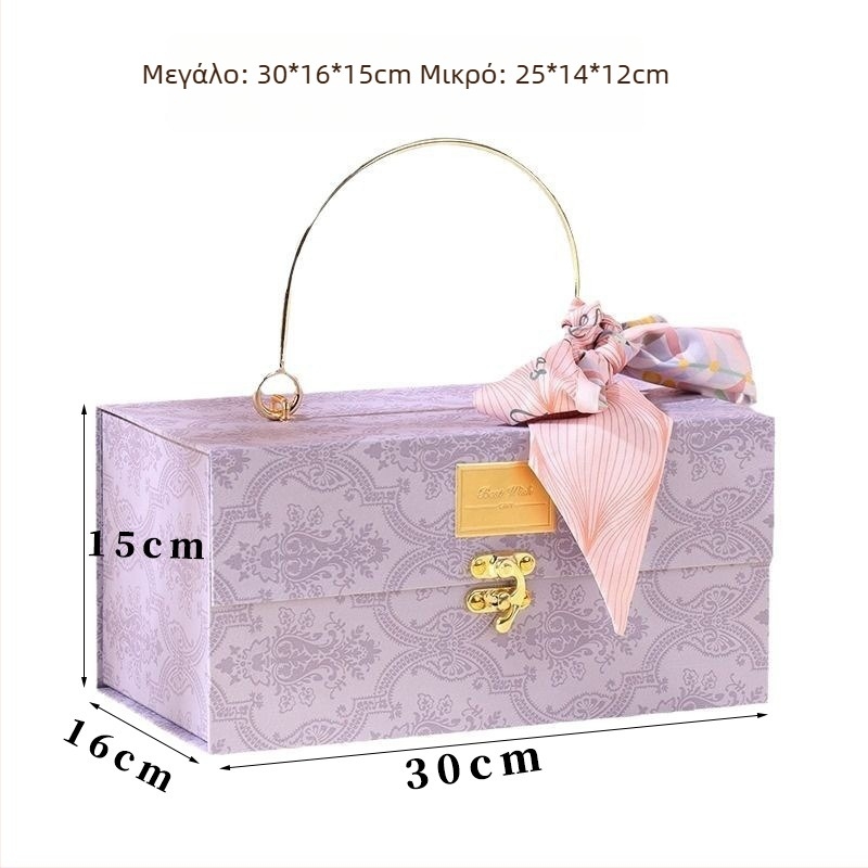 Κουτί δώρου βιντάτζ σε βιολετιά από τη Yq — χρυσό φύλλο, ειδικό χαρτί, τύποι κουτιών: επίδειξη, με παράθυρο, κάλυμμα Ουρανού και Γης