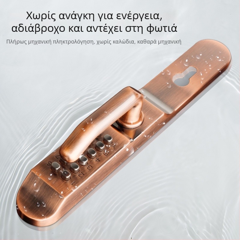 Διπλής όψεως μηχανική πόρτα με κωδικό και κλειδί για εξωτερικές πόρτες και φράχτες, κράμα ψευδάργύρου μοντέλο 608as, πάχος βραχίονα 8 mm, απόσταση 3,5 mm, αριθμητικό τύπος, για οικιακή και επαγγελματική χρήση