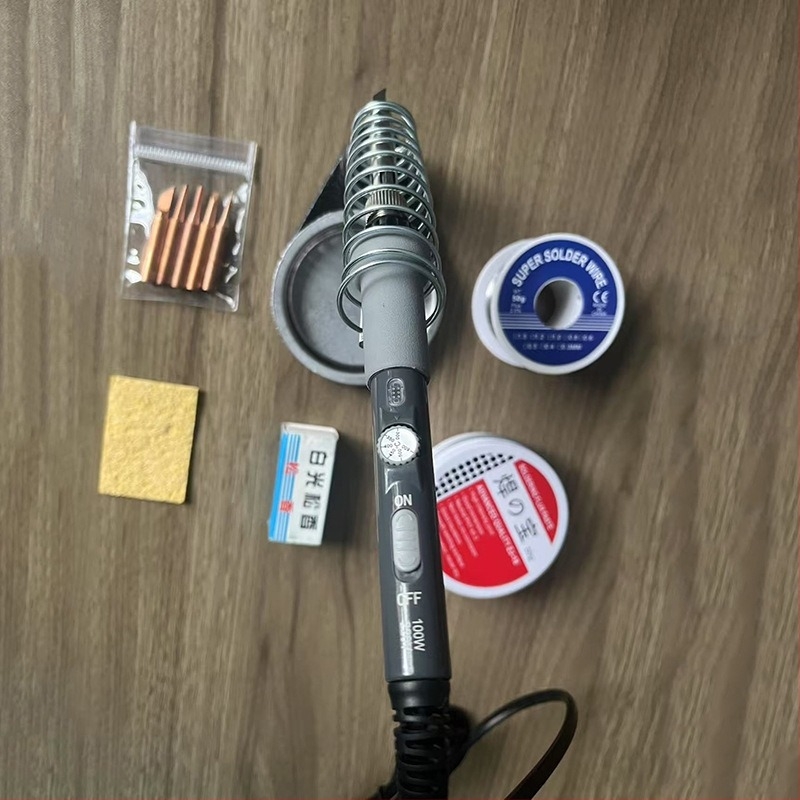 Κολλητήρι συγκόλλησης 100W με ρυθμιζόμενη θερμοκρασία, λαβή από καουτσούκ, 220V, κατάλληλο για συγκόλληση, αποσυναρμολόγηση και πυρογραφία