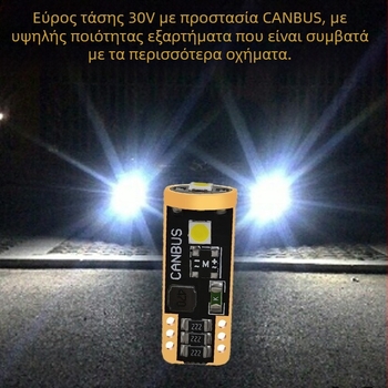 Τ10 ένδειξη φωτιστικού με σφήνα βάση – LED 3SMD3030, CANBUS συμβατό, τάση 12–30 V, 3 W