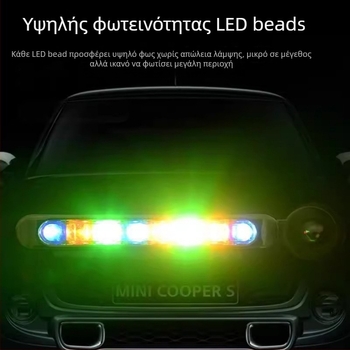 Φωτεινά φώτα ημέρας αυτοκινήτου, καθολική εφαρμογή, μοντέλο A177s, τοποθέτηση με κόλλα, πλαστικό περίβλημα