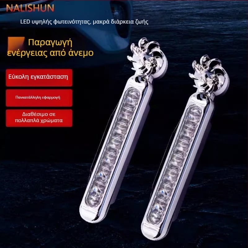 Φωτεινά φώτα ημέρας αυτοκινήτου, καθολική εφαρμογή, μοντέλο A177s, τοποθέτηση με κόλλα, πλαστικό περίβλημα