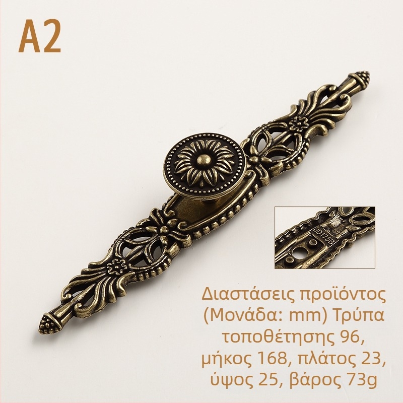 Χειρολαβή για ντουλάπι και συρτάρι, ευρωπαϊκού και αμερικανικού στυλ, ρετρό με μία οπή, μοντέλο HK175 Qinggu, κράμα ψευδάργύρου