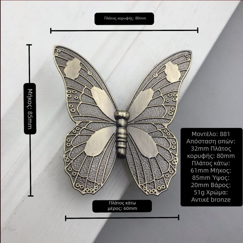 Λαβή ντουλαπιού για πόρτες και συρτάρια, από κράμα ψευδαργύρου, ηλεκτροχρωμία, ευρωπαϊκό ύφος, μοντέλο 881