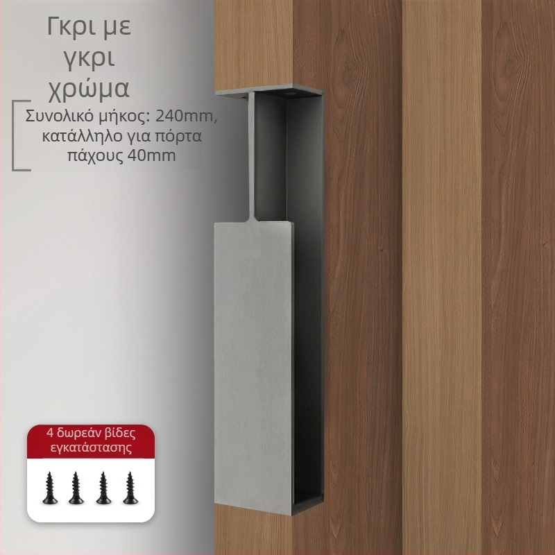 Ενσωματωμένη λαβή πόρτας για συρόμενη πόρτα (αλουμινένιο κράμα; φινίρισμα ηλεκτροπλατίωσης-οξείδωσης; μοντέρνος μινιμαλισμός; κατάλληλη για πόρτες)