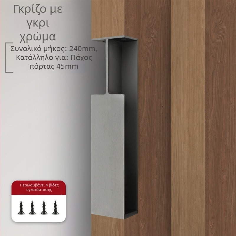 Ενσωματωμένη λαβή πόρτας για συρόμενη πόρτα (αλουμινένιο κράμα; φινίρισμα ηλεκτροπλατίωσης-οξείδωσης; μοντέρνος μινιμαλισμός; κατάλληλη για πόρτες)