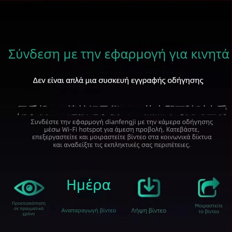 Dash cam αυτοκινήτου με τρεις οθόνες και 360° πανοραμικό πεδίο, ανάλυση 4K και άνω, φωτογραφίες 5 MP, οθόνη 2,5 ιντσών