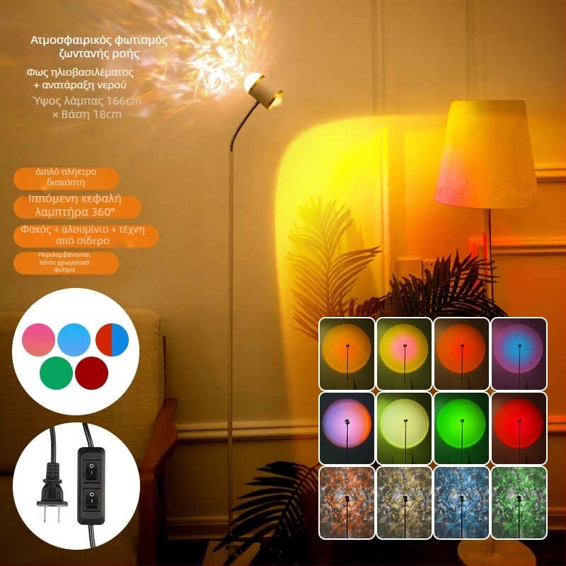 Water Ripple LED φώτιση πλήρωσης για ζωντανή μετάδοση, 10-50W, 220V, κάθετη τοποθέτηση, 3 ρυθμίσεις θερμοκρασίας, μοντέλο Water Ripple