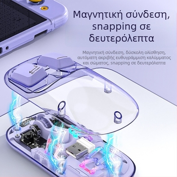 Οπτικό Bluetooth ποντίκι με ένδειξη ισχύος, 1600dpi, 4 κουμπιά, ασύρματο 2,4 GHz για παιχνίδια και γραφείο