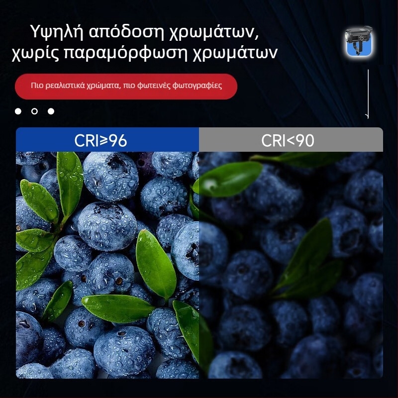 Φωτιστικό COB 200W για φωτογράφηση, με ρύθμιση φωτεινότητας, 2700–6500K, 110–265V, βύσμα E27