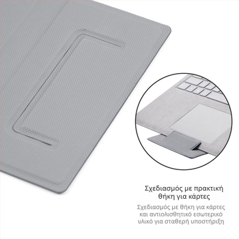 Στήριγμα φορητού υπολογιστή με ψύξη, πτυσσόμενη επιτραπέζια βάση για φορητούς και ταμπλέτες, PU υλικό; συμβατό με συσκευές 12.5–15.6 ιντσών; βάρος 205 g