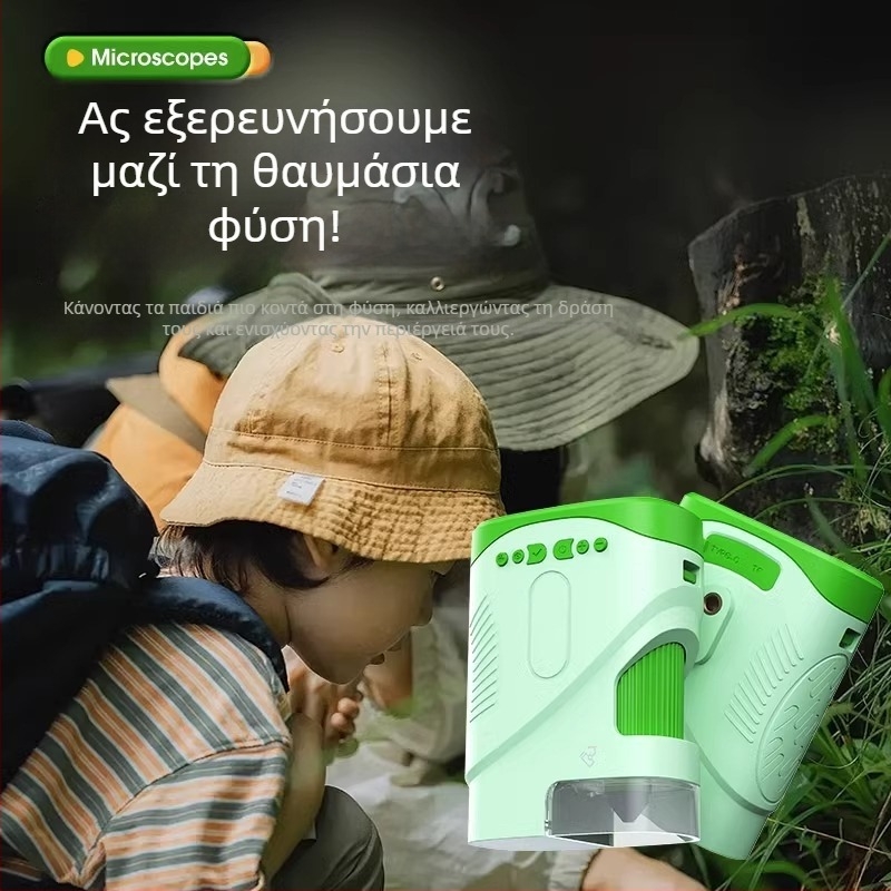Παιδική φορητή κάμερα μικροσκοπίου 4K με οθόνη 2 ιντσών, μοντέλο X10, αποθήκευση σε κάρτα TF, ABS σώμα
