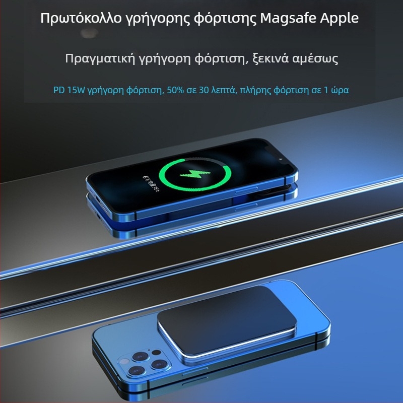 Εξωτερική μπαταρία MagSafe με μαγνητικό ασύρματο φόρτισμα για Apple, CCC πιστοποιημένη, γρήγορη φόρτιση, παραμετροποιήσιμη