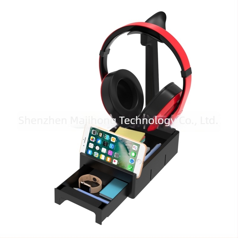 Βάση Φόρτισης Ακουστικών - Γενικός Σχεδιασμός, Περιβαλλοντικά Φιλικό Πλαστικό, Αποθήκευση Επιτραπέζια, Ανυψωμένο Ράφι Οθόνης Υπολογιστή/Laptop