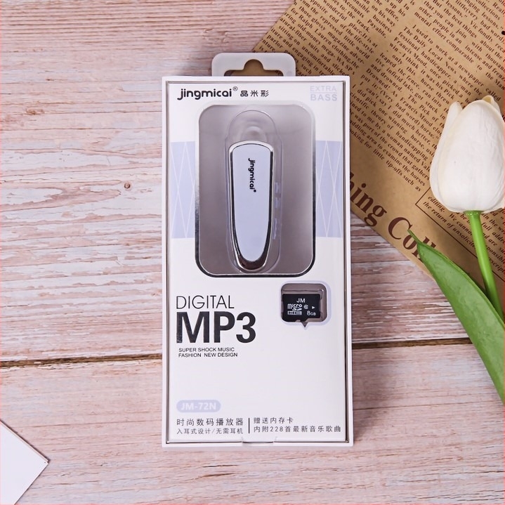 MP3 σετ με ακουστικά τύπου Ear-Hook JM-72n, MiniSD κάρτα, USB 2.0, σχεδιασμός με λουρί για το αυτί, μπαταρία λιθίου