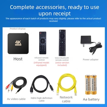 4K set-top box με Wi-Fi, Bluetooth τηλεχειριστήριο, 4 GB RAM, 32 GB αποθήκευση, έξοδος 3840x2160