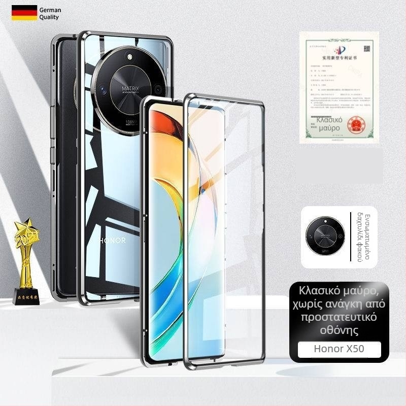 Θήκη τηλεφώνου X50 για Huawei με γυάλινο φινίρισμα καθρέφτη, μαγνητικό, με δυνατότητα προσαρμογής