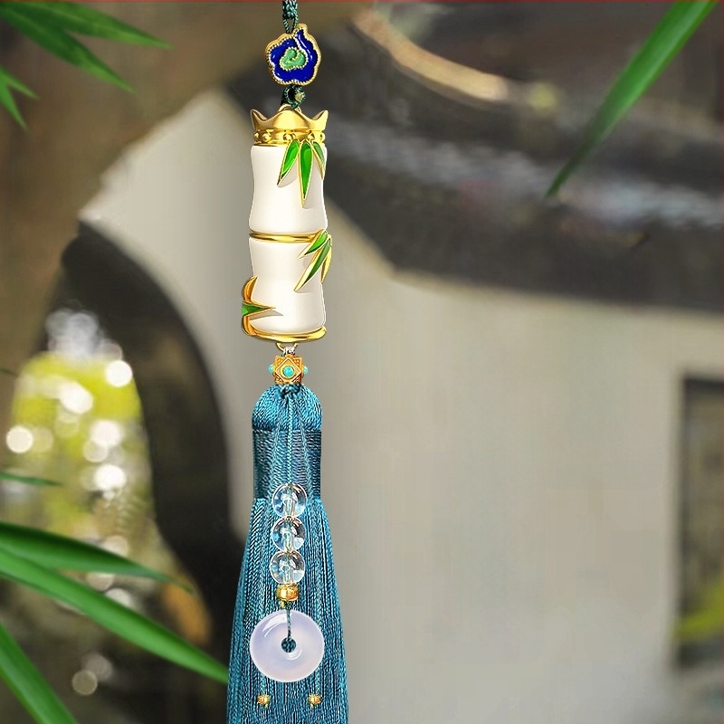 Κρεμαστό αυτοκινήτου από νεφρίτη για εσωτερική διακόσμηση, στυλ φως-λούξ, διακόσμηση εσωτερικού αυτοκινήτου, μάρκα Teng Yun