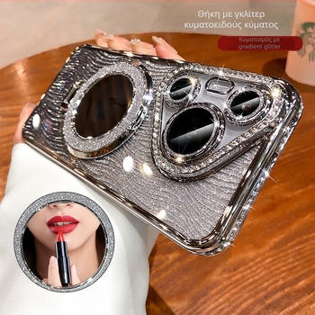 Θήκη σιλικόνης για Huawei Pura70/Pura70 Pro με κρύσταλλα, διαφανής αισθητικός σχεδιασμός, ενσωματωμένη βάση και απαγωγή θερμότητας