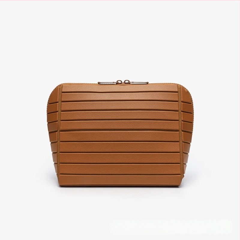 Τσαντάκι καλλυντικών με γεωμετρικό μοτίβο διαμανιού, ριγέ PVC, μεγάλη χωρητικότητα με διαχωριστικά, φερμουάρ, επένδυση πολυεστέρα, φορητό για γυναίκες