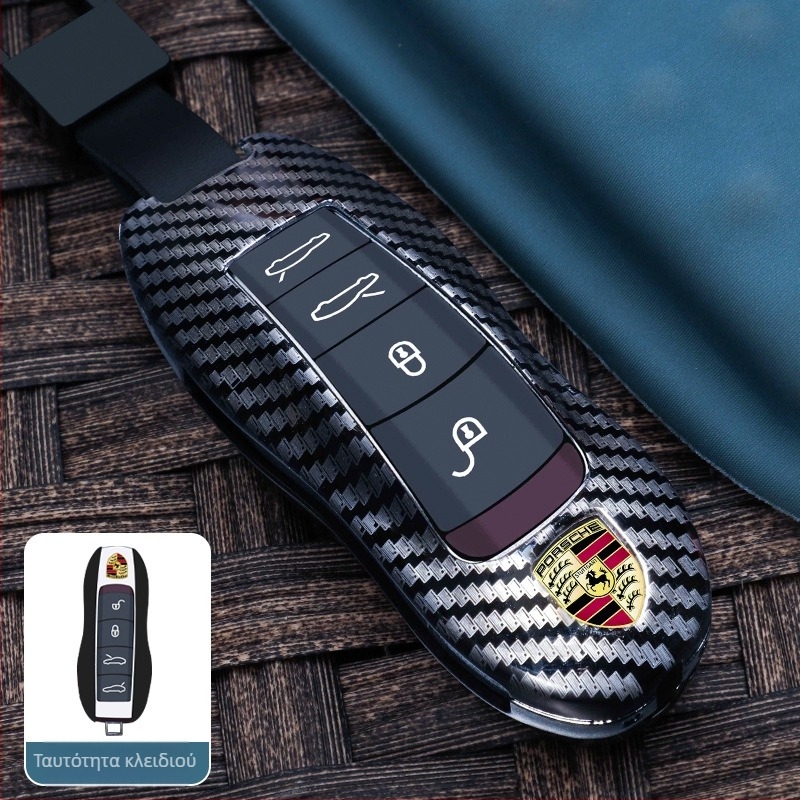 Θήκη κλειδιού Porsche, κράμα ψευδάργύρου, Chong Titanium, απλός σχεδιασμός, συμβατό με Cayenne, Macan, 911, 718, Taycan