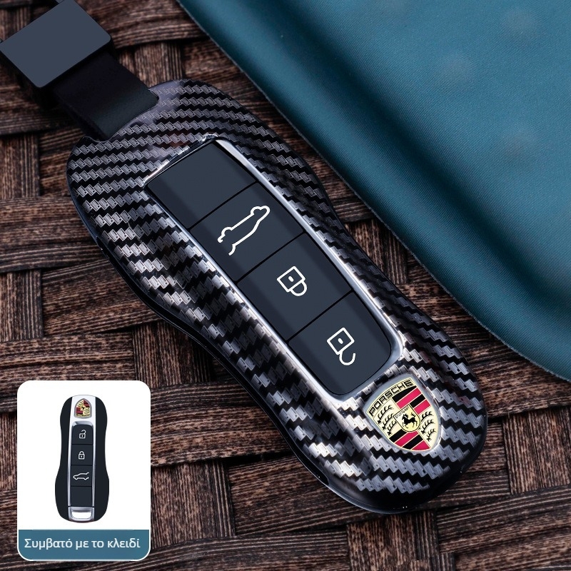 Θήκη κλειδιού Porsche, κράμα ψευδάργύρου, Chong Titanium, απλός σχεδιασμός, συμβατό με Cayenne, Macan, 911, 718, Taycan