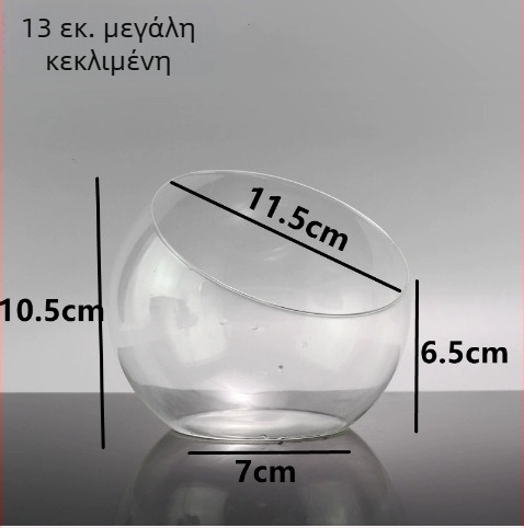 Μπουκάλι γυάλινο για μικροτοπία με κεκλιμένο στόμιο – DIY βρύα και παχύφυτο οικοσύστημα, διαφανές βάζο για επιτραπέζια έκθεση, υλικό: γυαλί βοριοσιλικό υψηλής αντοχής