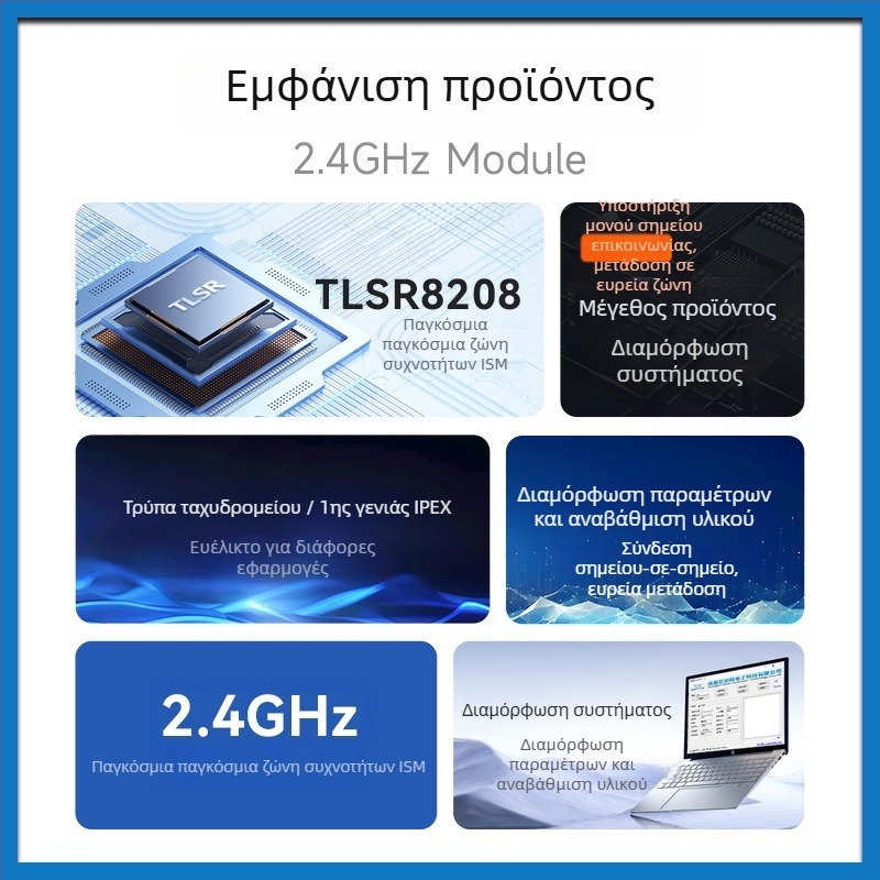 Μονάδα RF 2.4G transceiver TLSR8208 με τσιπ TLSR8208, ασύρματη σειριακή επικοινωνία, μετάδοση και λήψη, χαμηλή κατανάλωση ενέργειας, μάρκα Yibait