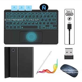 Θήκη για tablet Samsung Galaxy Tab A9 Plus με touchpad και φωτιζόμενο Bluetooth πληκτρολόγιο (SM-X210/SM-X215)