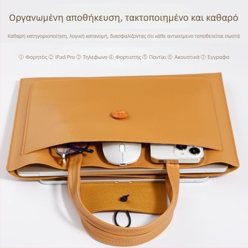Τσάντα για φορητό υπολογιστή, συμβατή με MacBook 13 και Huawei MateBook 14, PU υλικό με PU επένδυση, κυκλοφορία άνοιξη 2025