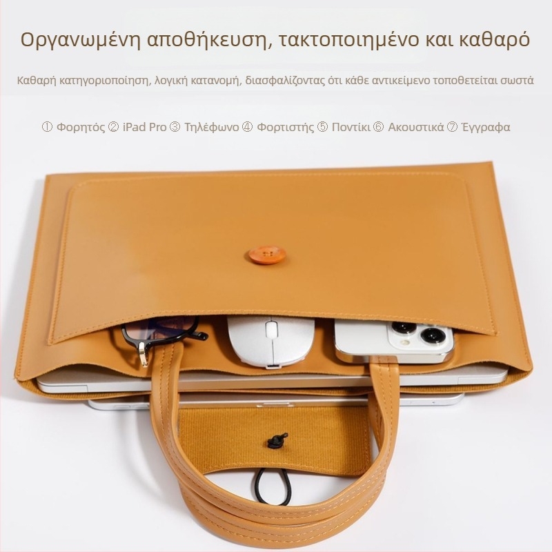 Τσάντα για φορητό υπολογιστή, συμβατή με MacBook 13 και Huawei MateBook 14, PU υλικό με PU επένδυση, κυκλοφορία άνοιξη 2025