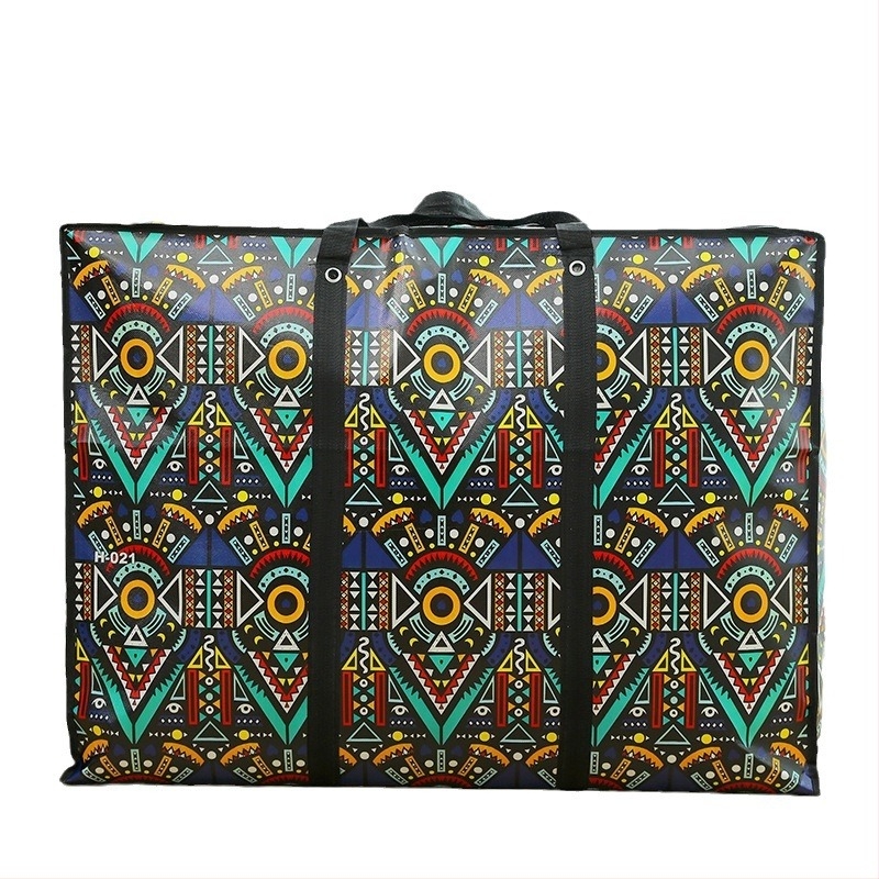 Τσάντα αποθήκευσης αποσκευών, μη υφαντό ύφασμα με επίστρωση, χωρητικότητα 56–75 L, αδιάβροχη και ανθεκτική στη φθορά, καρό μοτίβο