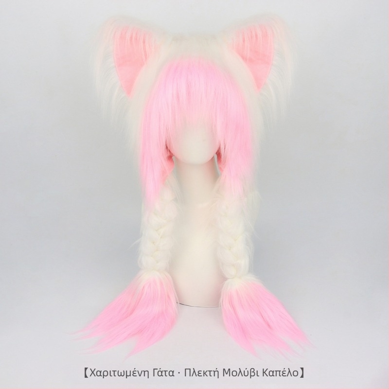 Γούνινο καπέλο με γατοαυτιά, εμπνευσμένο από Y2K anime, για ενήλικες; Μάρκα: New Domain; Για ενήλικες; Καλοκαίρι 2024