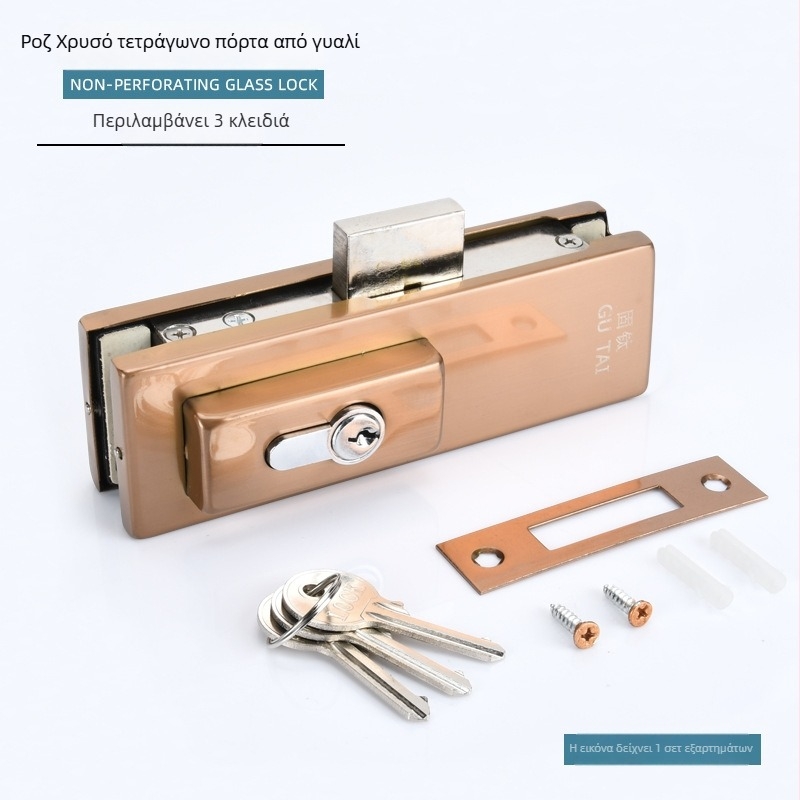 Κλειδαριά δαπέδου για γυάλινη πόρτα χωρίς πλαίσιο, με ελατήριο δαπέδου και κλιπ πόρτας, μοντέλο GT-6SDS