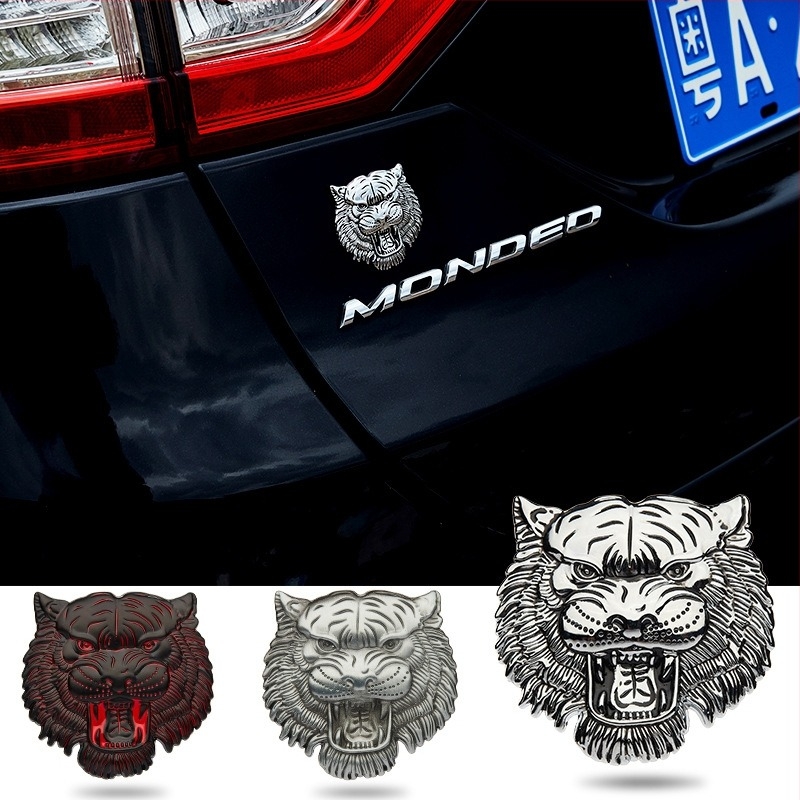 Chuangya Tiger Head 3D Μεταλλικό Έμβλημα Αυτοκινήτου και Αυτοκόλλητο Παραθύρων – Κράμα Ψευδάργυρου, Ισχυρή Πρόσφυση, Μαγνητική Στήριξη