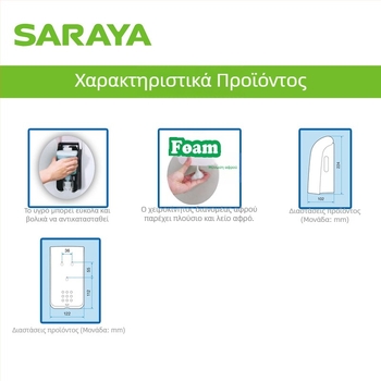 Χειροκίνητος δοσομετρητής αντισηπτικού χεριών GMD500, πλαστικό, μηχανισμός πατήματος, μοντέρνος μινιμαλιστικός σχεδιασμός