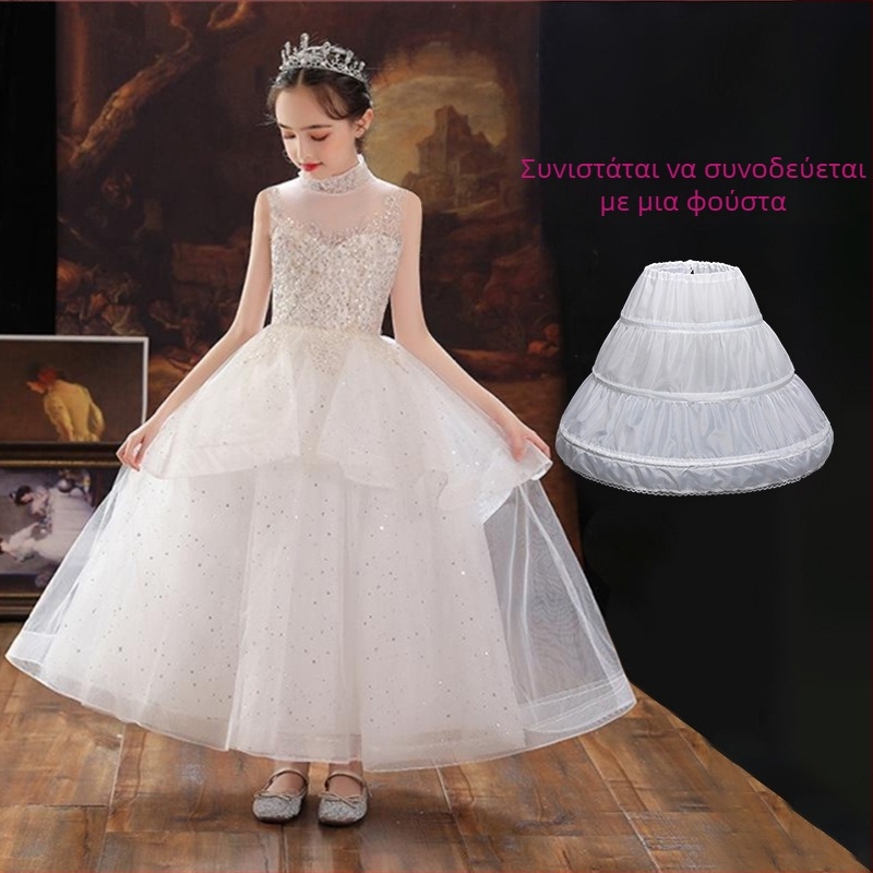Παιδικό φόρεμα πριγκίπισσας με mesh tutu για παραστάσεις, κορίτσια 3–8 ετών, Άνοιξη-Καλοκαίρι-Φθινόπωρο, Πολυεστέρας 95%