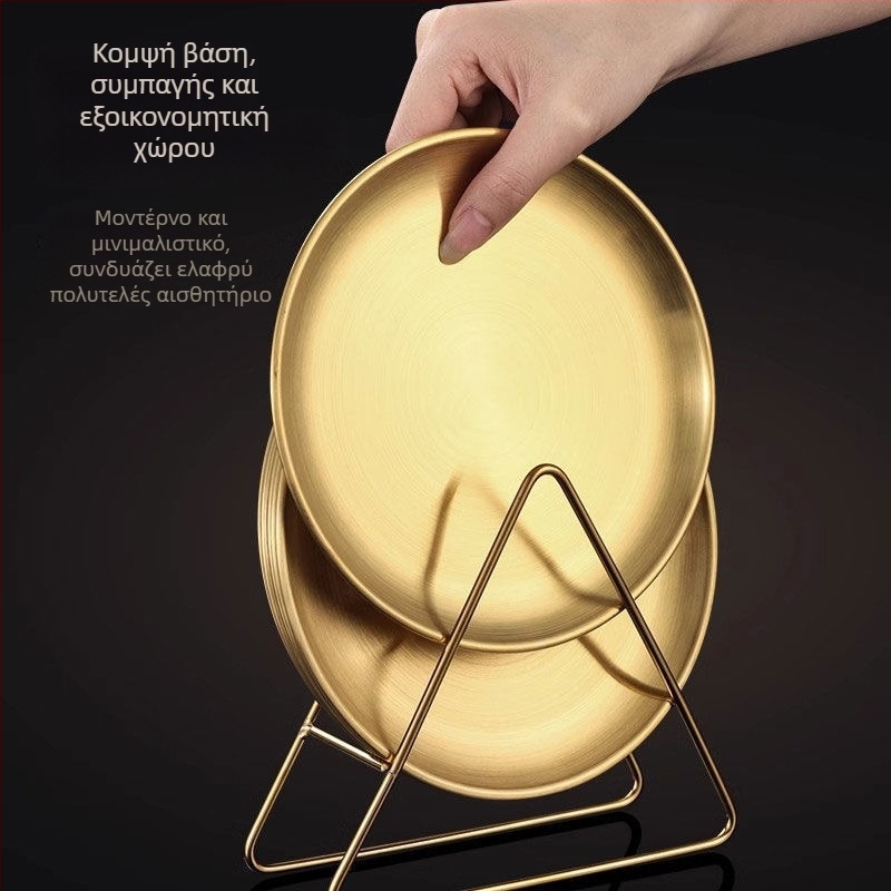 Σετ δίσκων οστών από ανοξείδωτο ατσάλι – στρογγυλό, μοντέρνος μινιμαλισμός, ηλεκτροπλακίωση φινίρισμα