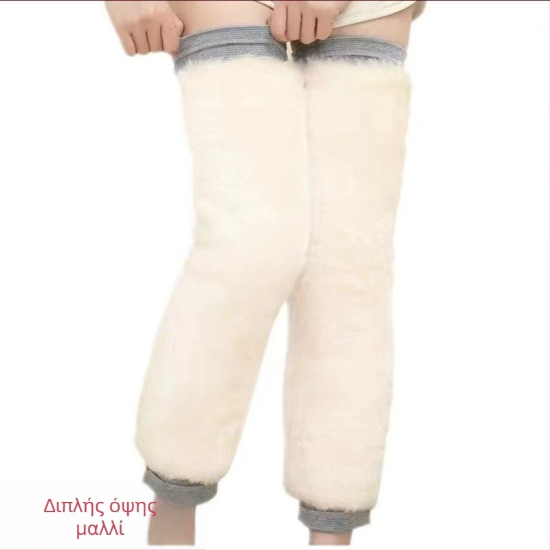 Διπλής όψης επιγονατιδική προστασία από μαλλί για θέρμανση, παχιά κατασκευή, κατάλληλη για τρέξιμο και ποδόσφαιρο