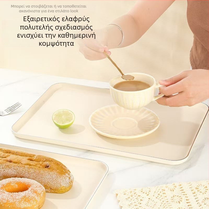 Σκανδιναβικό στυλ ορθογώνιος πλαστικός δίσκος σερβιρίσματος για φρούτα και κύπελλα τσαγιού