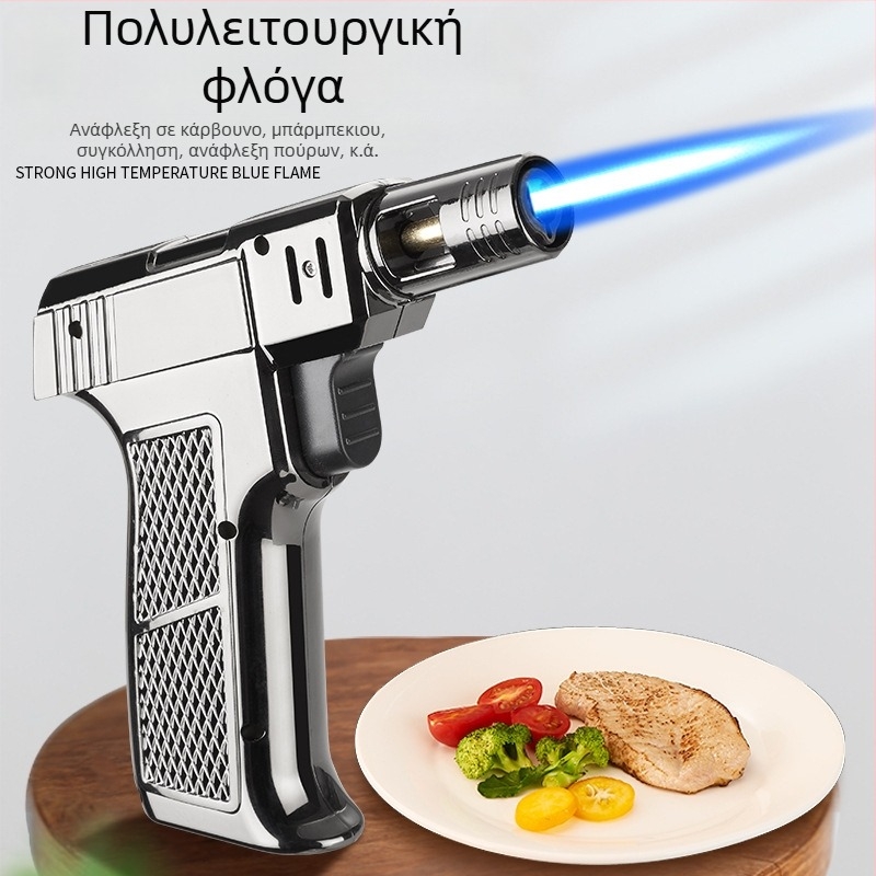 Φορητό φλόγιστρο συγκόλλησης με βουτάνιο, από ABS πλαστικό και κράμα ψευδάργύρου, ανθεκτικό στον άνεμο, με εκτύπωση λογοτύπου