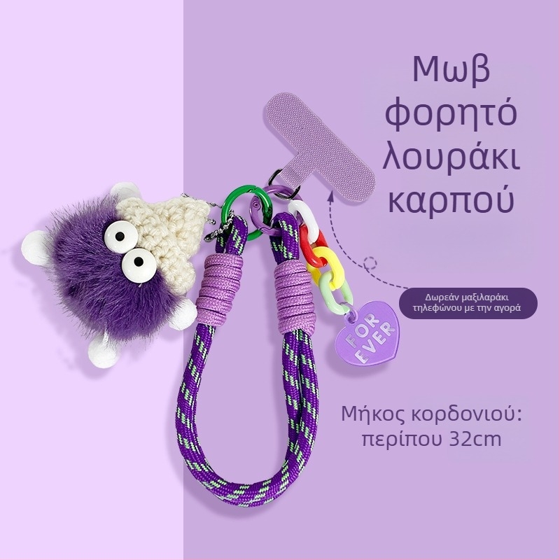 Κορδόνι για κινητό από νάιλον ύφανση, βελούδινο γεωμετρικό κρεμαστό, unisex, μεταλλικό κούμπωμα