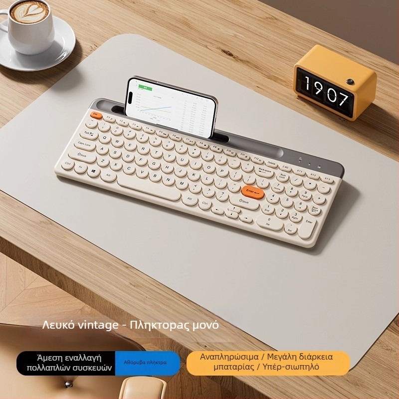 Σετ πληκτρολόγιο και ποντίκι με αριθμητικό πληκτρολόγιο, Type-C σύνδεση για επιτραπέζιο υπολογιστή (Πλαστική κατασκευή, χωρίς φωτισμό, κουμπιά με αρχιτεκτονική Χ)