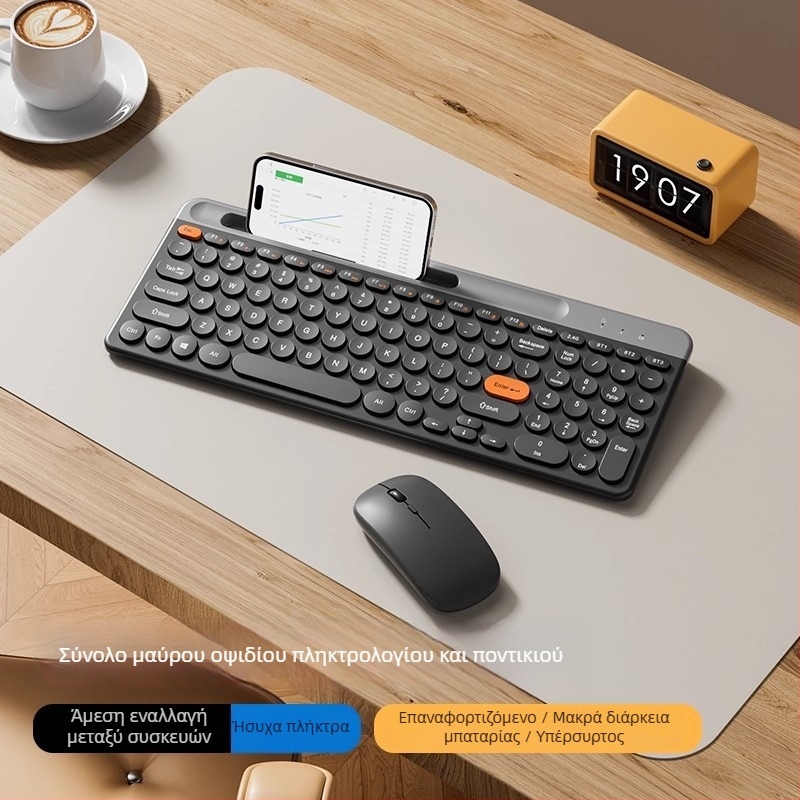 Σετ πληκτρολόγιο και ποντίκι με αριθμητικό πληκτρολόγιο, Type-C σύνδεση για επιτραπέζιο υπολογιστή (Πλαστική κατασκευή, χωρίς φωτισμό, κουμπιά με αρχιτεκτονική Χ)