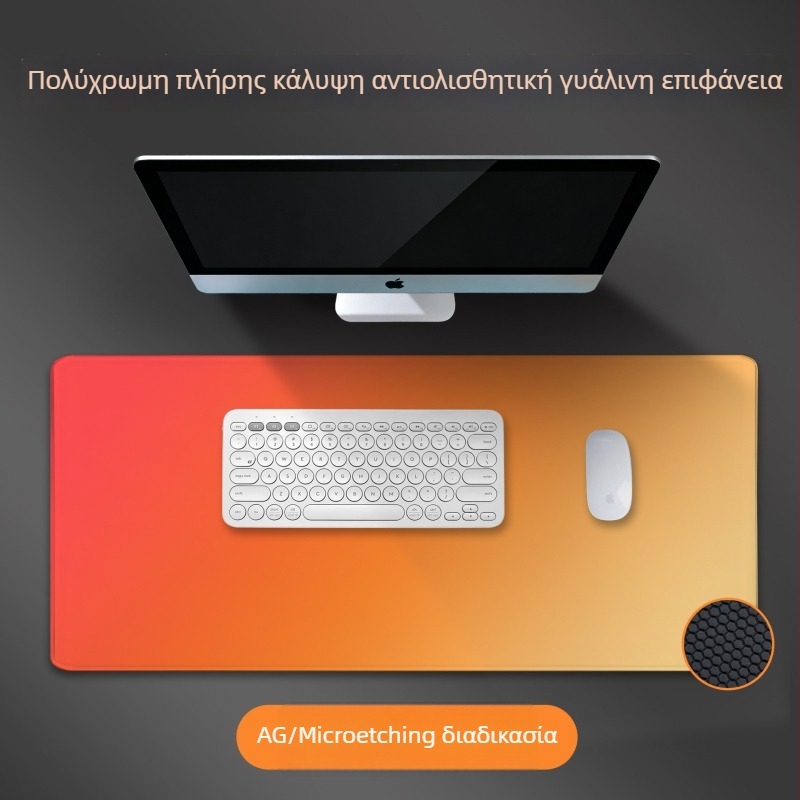 Gaming γυάλινο pad ποντικιού, μονής όψης, αντιολισθητικό, με λογότυπο θερμομεταφοράς, προσαρμόσιμο