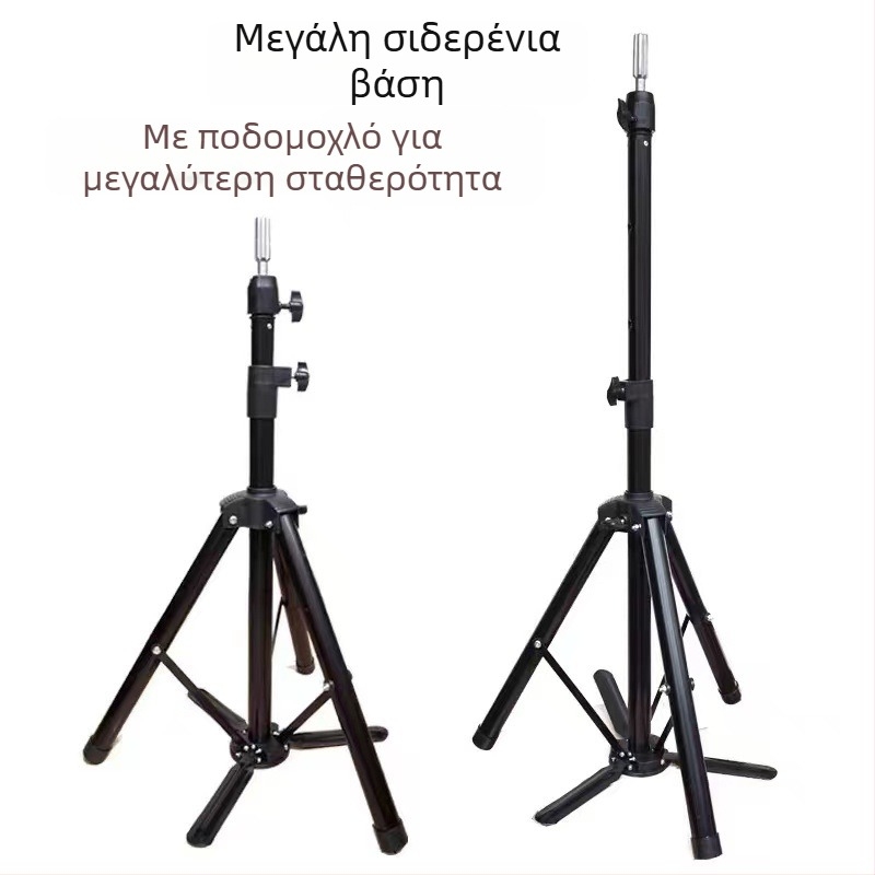 Τρίποδο περούκας δαπέδου, σιδερένιος σκελετός, φόρτος 200 kg, ύψος 80–160 cm, διάμετρος σωλήνα 3.5–3.9 mm, 2 ενότητες