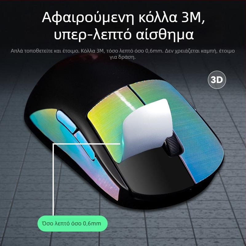 Αντιολισθητικά αυτοκόλλητα από σιλικόνη για το Logitech GPW gaming ποντίκι – πολύχρωμο σχέδιο