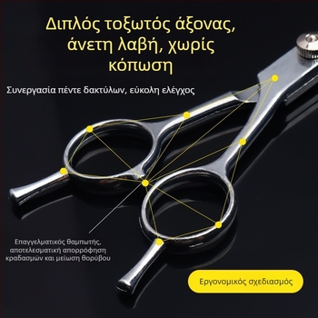 Σετ ψαλιδιών περιποίησης κατοικίδιων με ευθείες και καμπύλες λεπίδες (Ανοξείδωτο ατσάλι; Μάρκα: Taniyaki; Για σκύλους; Επίσημη ιδιωτική μάρκα)