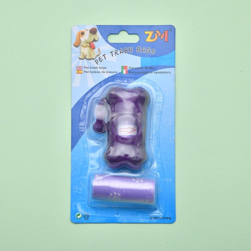 Σετ σακουλών αποβλήτων κατοικίδιων με dispenser και σκουπίστρα σε σχήμα κόκαλου – συνεχόμενος κύλινδρος, πλαστικό, κανονικό πάχος, μη εισαγόμενο