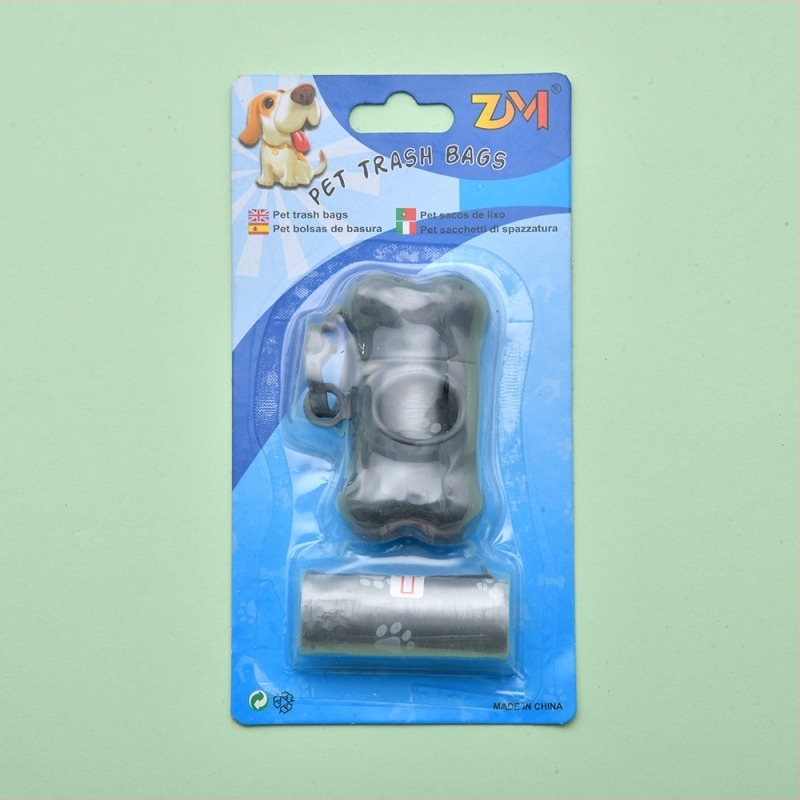 Σετ σακουλών αποβλήτων κατοικίδιων με dispenser και σκουπίστρα σε σχήμα κόκαλου – συνεχόμενος κύλινδρος, πλαστικό, κανονικό πάχος, μη εισαγόμενο